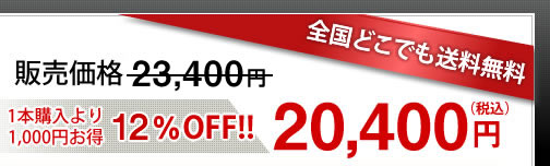 全国どこでも送料無料 1本購入より1000円お得（31％OFF!!）20,400円（税込）