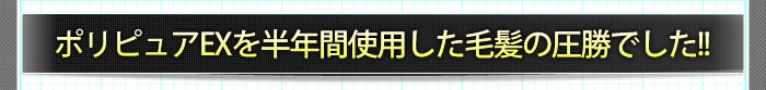ポリピュアEXを半年間使用した毛髪の圧勝でした!!